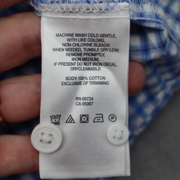 Columbia Button Up Shirt Mens M Blue Checked Fishing Outdoor Fish Hike Camp - Picture 7 of 14